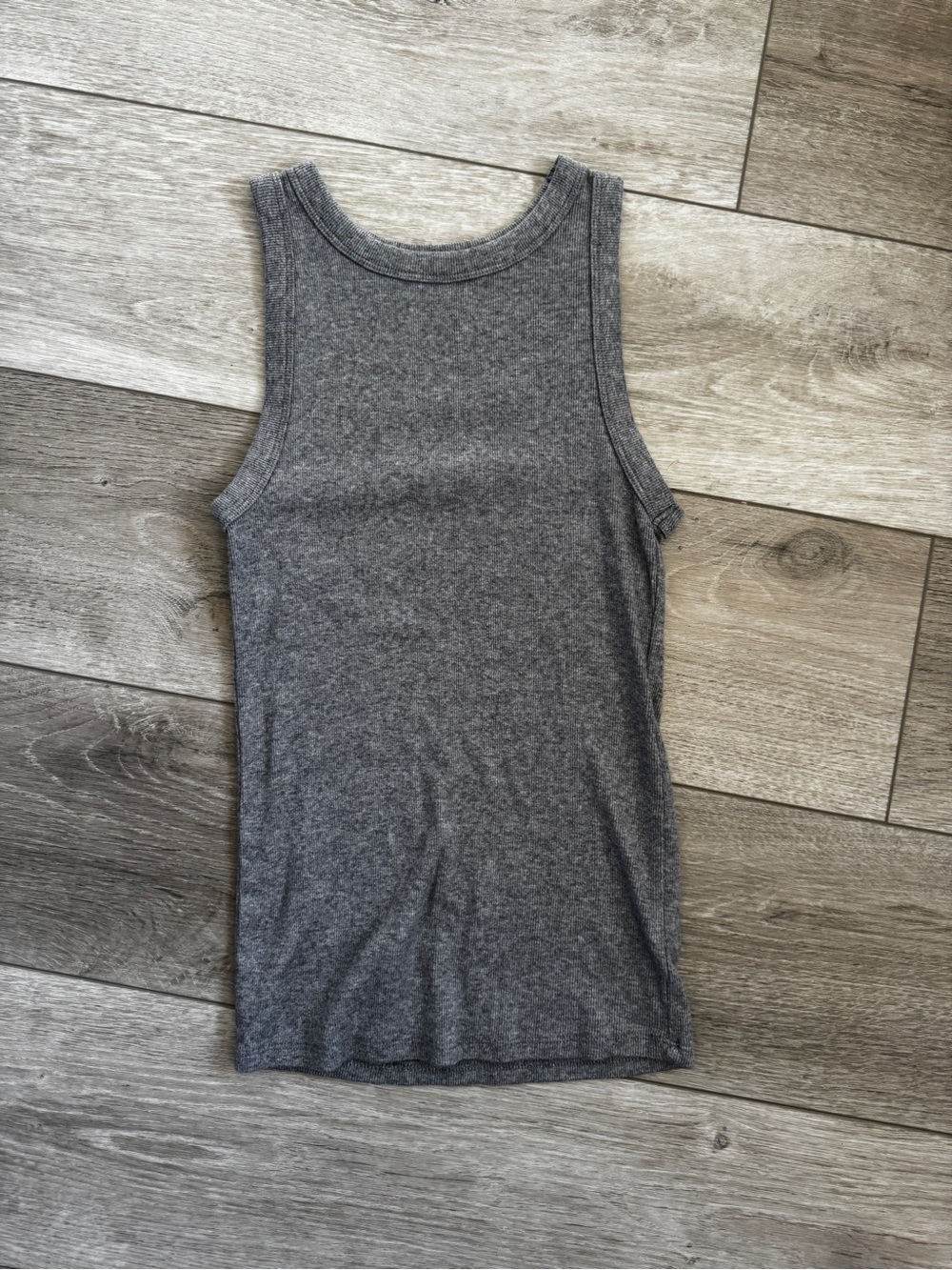 a new day Gray Ribbed Tank Top